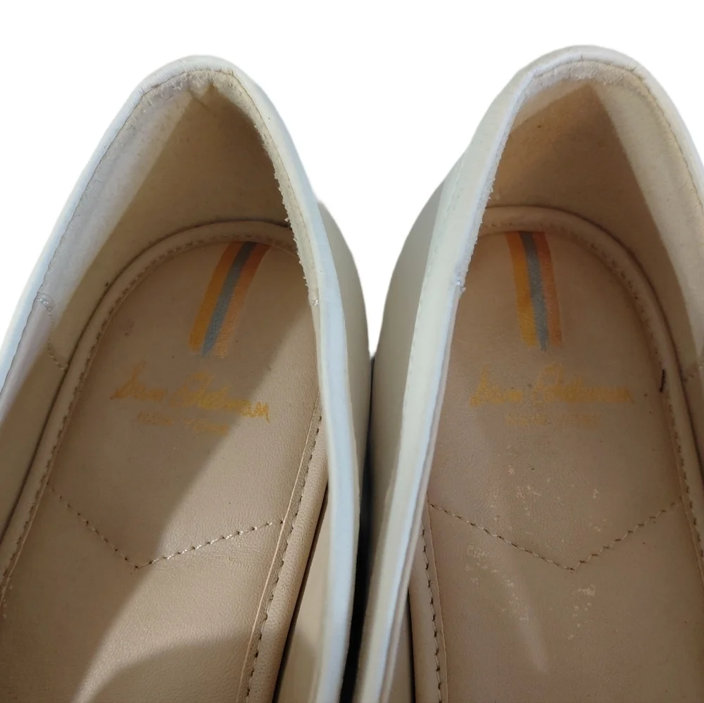Sam Edelman Cream Espadrille Flats Women's Size 9.5 Leather Loafers